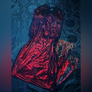 SUPER RARE 90s Lip Service Flame Mesh MAXI DRESS